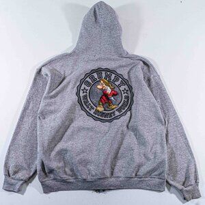 Walt Disney World Grumpy Zip Hoodie XL Y2K Vintage Disney Parks Gray Sweatshirt